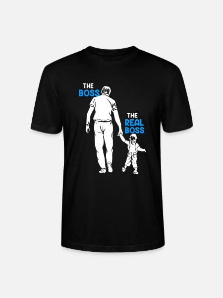 Vater und Sohn Papa und Sohn Boss Partnerlook - Stanley/Stella Unisex Bio-T-Shirt CRAFTER - Schwarz
