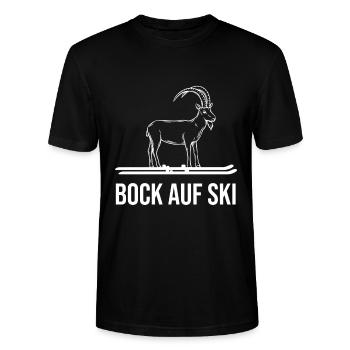 Bock auf Ski Steinbock Ziege Skifahrer Geschenk - Stanley/Stella Unisex Bio-T-Shirt CRAFTER - Schwarz - Vorne - Alina (178cm) & Michal (187cm)