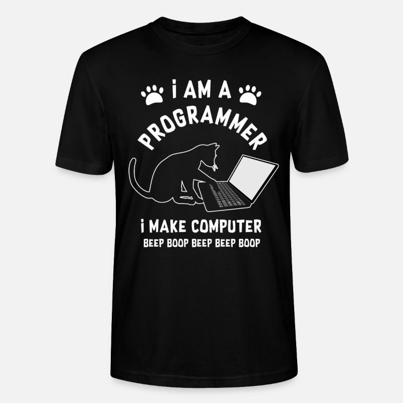 Programmer Cat Programmierer Computer Katze - Stanley/Stella Unisex Bio-T-Shirt CRAFTER - Schwarz