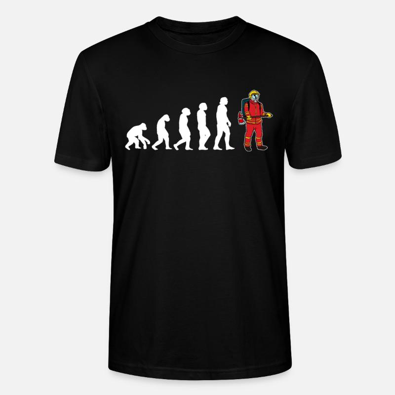 Evolution Firefighter Fire Brigade - Stanley/Stella CRAFTER Unisex Organic T-Shirt - black