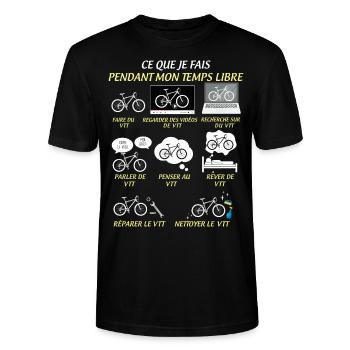 VTT - T-shirt bio CRAFTER Stanley Stella Unisexe - noir - Devant - Alina (178cm) & Michal (187cm)