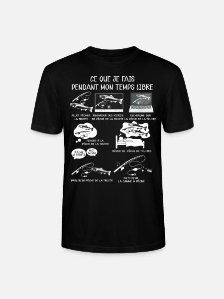 La truite du pêcheur, cadeau pêche - T-shirt bio CRAFTER Stanley Stella Unisexe - noir