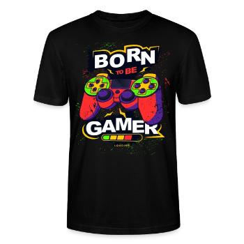 Brawling Play Brawl Gamer Zocken Gaming Game - Stanley/Stella CRAFTER Unisex Organic T-Shirt - black - Front - Alina (178cm) & Michal (187cm)