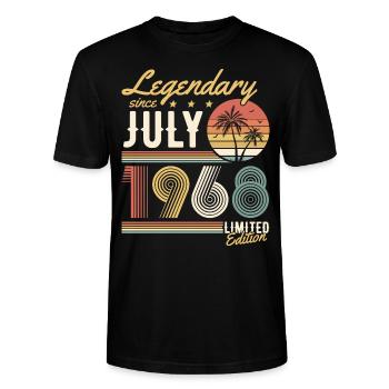 Legendary Since July 1968 Limited Edition - Stanley/Stella Unisex Bio-T-Shirt CRAFTER - Schwarz - Vorne - Alina (178cm) & Michal (187cm)