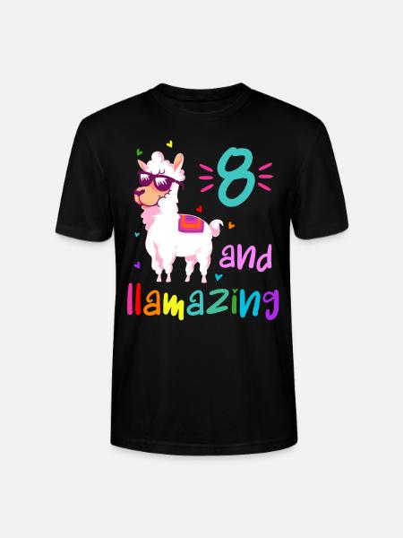 8 and llamazing - Stanley/Stella CRAFTER Unisex Organic T-Shirt - black