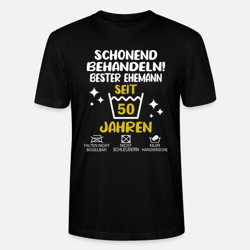 Goldene Hochzeit Ehemann 50 Hochzeitstag - Stanley/Stella Unisex Bio-T-Shirt CRAFTER - Schwarz