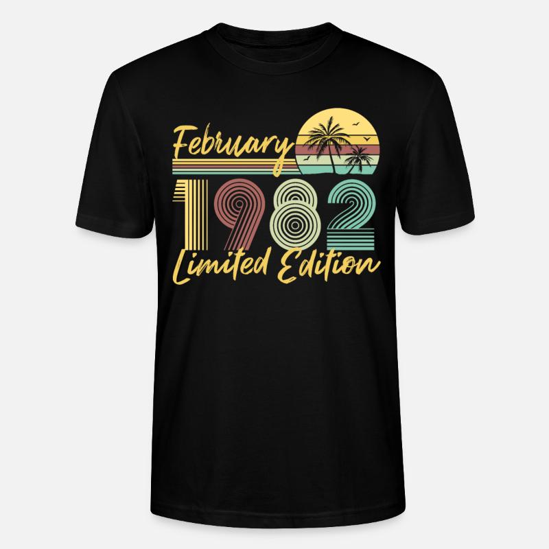 Février 1982 Édition limitée - T-shirt bio CRAFTER Stanley Stella Unisexe - noir