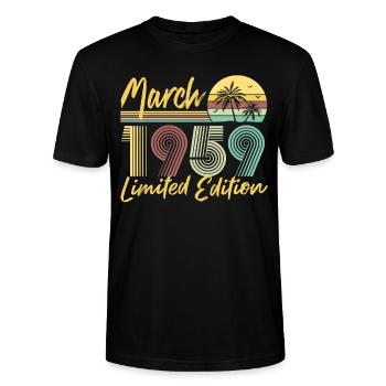 March 1959 Limited Edition - Stanley/Stella Unisex Bio-T-Shirt CRAFTER - Schwarz - Vorne - Alina (178cm) & Michal (187cm)