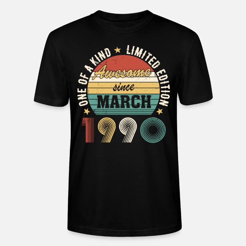 Awesome since March 1990 - Stanley/Stella Unisex Bio-T-Shirt CRAFTER - Schwarz