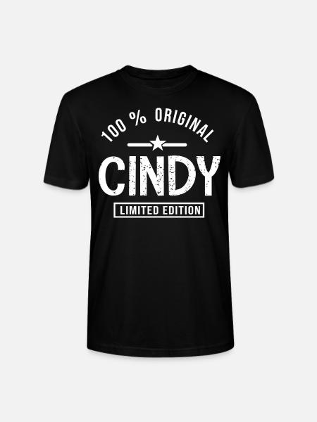 Cindy personalisiertes T-Shirt Vorname Cindy - Stanley/Stella Unisex Bio-T-Shirt CRAFTER - Schwarz