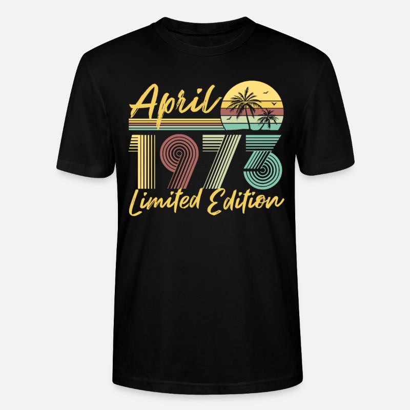 Avril 1973 Édition limitée - T-shirt bio CRAFTER Stanley Stella Unisexe - noir