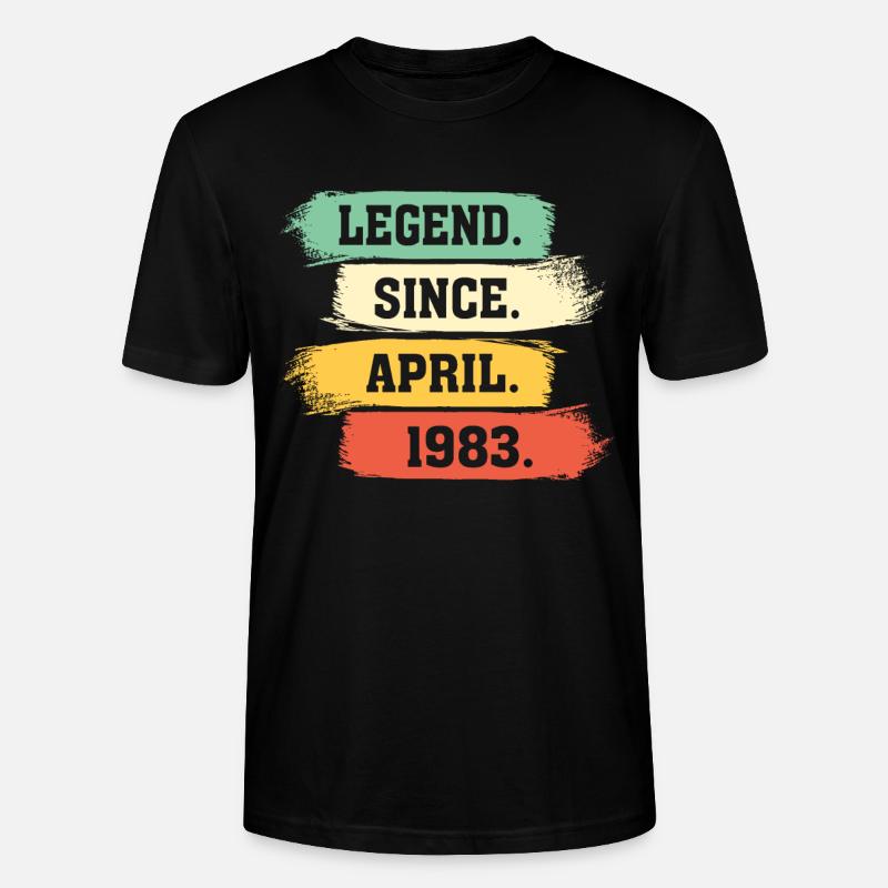Legend Since April 1983 - Stanley/Stella Unisex Bio-T-Shirt CRAFTER - Schwarz
