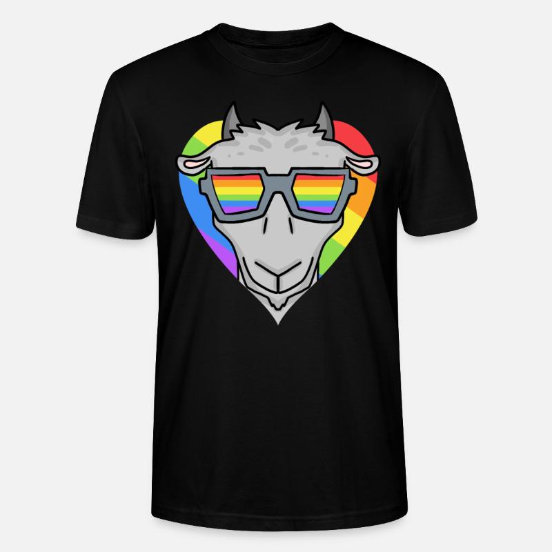 LGBT Tier Ziege Regenbogen - Stanley/Stella Unisex Bio-T-Shirt CRAFTER - Schwarz