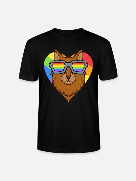 LGBT Cat Somali Rainbow - Stanley/Stella CRAFTER Unisex Organic T-Shirt - black