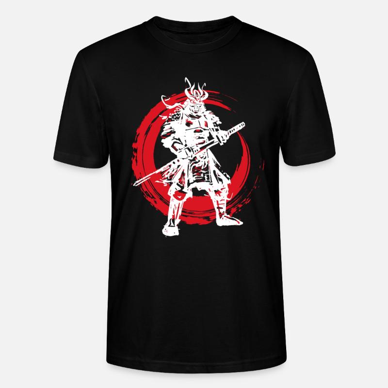 Samurai Japanischer Krieger Blutmond Design - Stanley/Stella Unisex Bio-T-Shirt CRAFTER - Schwarz