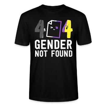 Fehler 404 Geschlecht nicht gefunden Stolz Agender Geschlecht - Stanley/Stella Unisex Bio-T-Shirt CRAFTER - Schwarz - Vorne - Alina (178cm) & Michal (187cm)