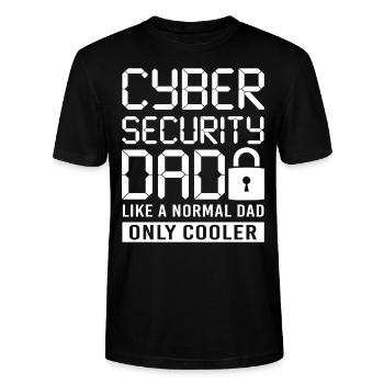 Cyber Security Papa Datenschutz - Stanley/Stella Unisex Bio-T-Shirt CRAFTER - Schwarz - Vorne - Alina (178cm) & Michal (187cm)
