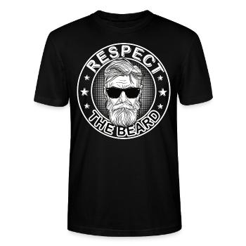 Respektiere den Bart 3 Tage Bart Oberlippenbart - Stanley/Stella Unisex Bio-T-Shirt CRAFTER - Schwarz - Vorne - Alina (178cm) & Michal (187cm)