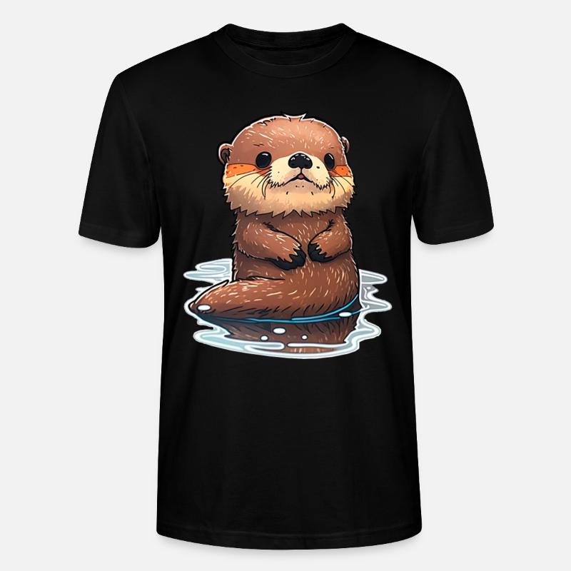 schwimmender Otter - Stanley/Stella Unisex Bio-T-Shirt CRAFTER - Schwarz