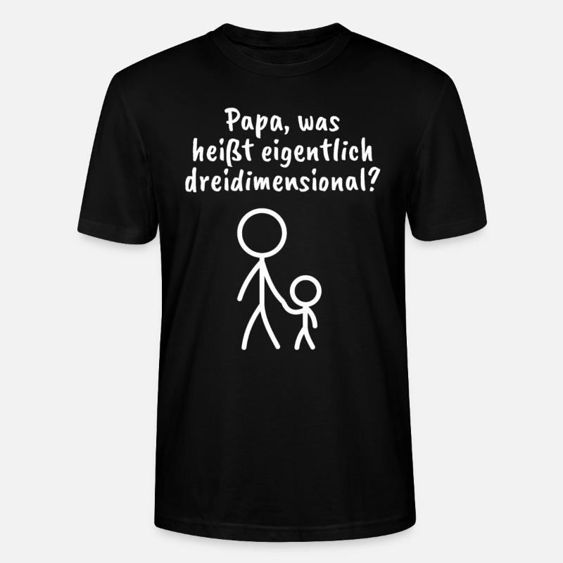 Strichmännchen - Spruch - Dimension - Ironie - Stanley/Stella Unisex Bio-T-Shirt CRAFTER - Schwarz