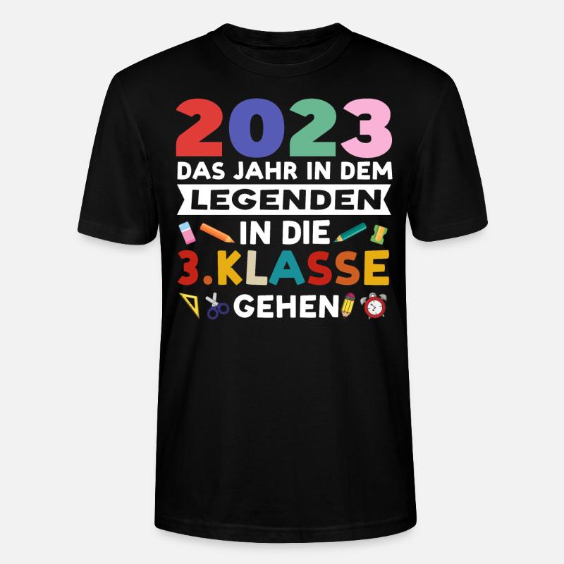 3.Klasse 2023 Anfang Drittklässler Geschenk - Stanley/Stella Unisex Bio-T-Shirt CRAFTER - Schwarz