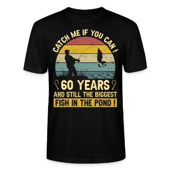 60 Jahre Fischer feiern 60 Jahre Fischergeburtstag - Stanley/Stella Unisex Bio-T-Shirt CRAFTER - Schwarz - Vorne - Alina (178cm) & Michal (187cm)