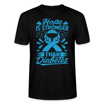 Hope Is Stronger Than Diabetes - Stanley/Stella Unisex Bio-T-Shirt CRAFTER - Schwarz - Vorne - Alina (178cm) & Michal (187cm)