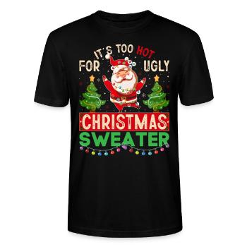 Es Ist Zu Heiß Für Hässliche Weihnachtspullover - Stanley/Stella Unisex Bio-T-Shirt CRAFTER - Schwarz - Vorne - Alina (178cm) & Michal (187cm)