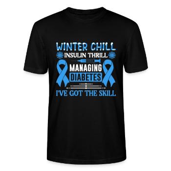 Frisson d’insuline Winter Chill J’ai la compétence - T-shirt bio CRAFTER Stanley Stella Unisexe - noir - Devant - Alina (178cm) & Michal (187cm)