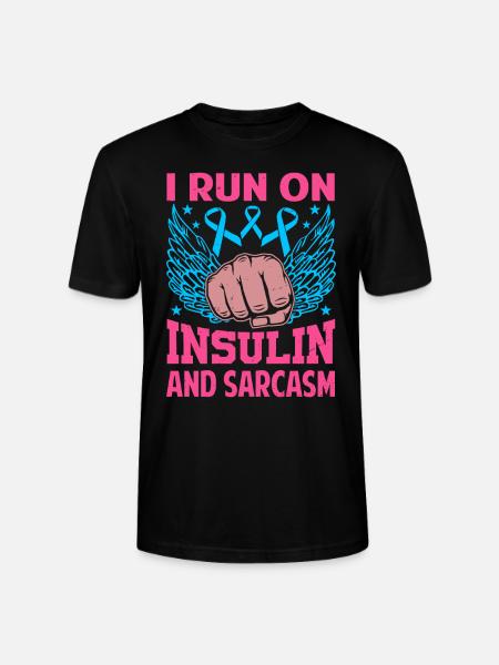 I Run On Insulin And Sarcasm - Stanley/Stella CRAFTER Unisex Organic T-Shirt - black