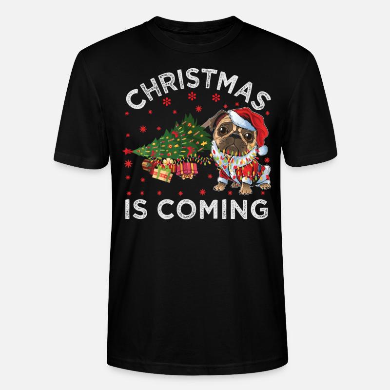 Noël arrive version chien - T-shirt bio CRAFTER Stanley Stella Unisexe - noir
