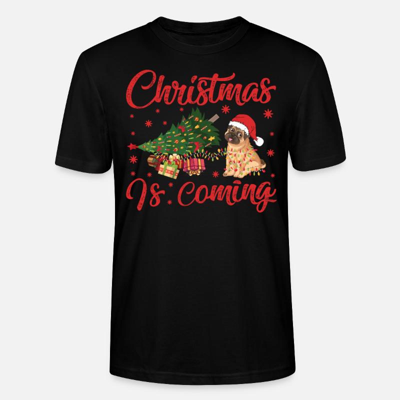 Noël arrive version chien - T-shirt bio CRAFTER Stanley Stella Unisexe - noir