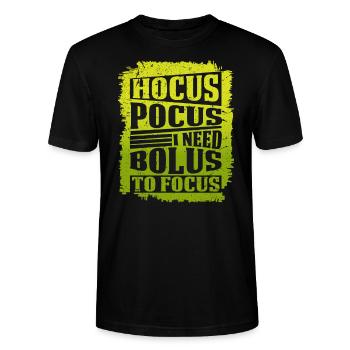 Hocus Pocus J’ai Besoin D’un Bolus Pour Me Concentrer - Diabète - T-shirt bio CRAFTER Stanley Stella Unisexe - noir - Devant - Alina (178cm) & Michal (187cm)