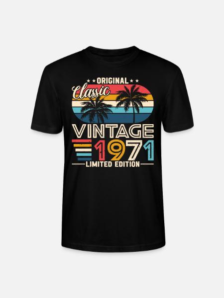 Millésime 1971 Anniversaire - T-shirt bio CRAFTER Stanley Stella Unisexe - noir