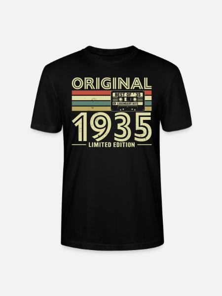 Millésime 1935 Anniversaire - T-shirt bio CRAFTER Stanley Stella Unisexe - noir
