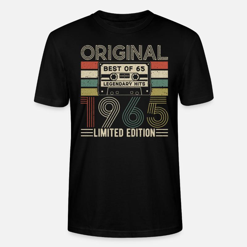 Millésime 1965 Légendes - T-shirt bio CRAFTER Stanley Stella Unisexe - noir