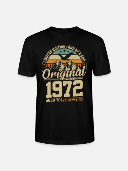 Millésime doré 1972 - T-shirt bio CRAFTER Stanley Stella Unisexe - noir
