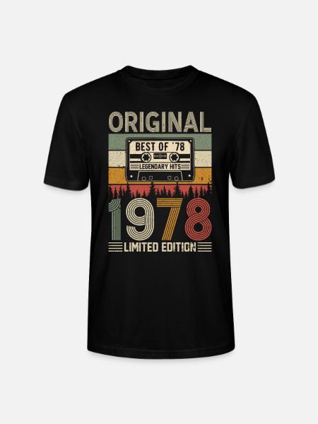 Birthday Nostalgia '78 - Stanley/Stella CRAFTER Unisex Organic T-Shirt - black