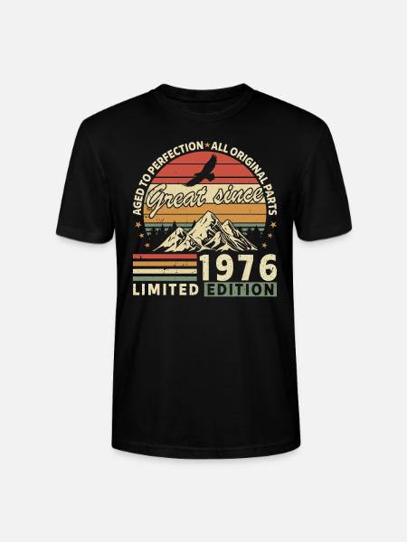 Millésime 1976 - Légende née - T-shirt bio CRAFTER Stanley Stella Unisexe - noir