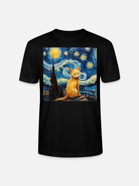 Cat, Cat Motif - Stanley/Stella CRAFTER Unisex Organic T-Shirt - black