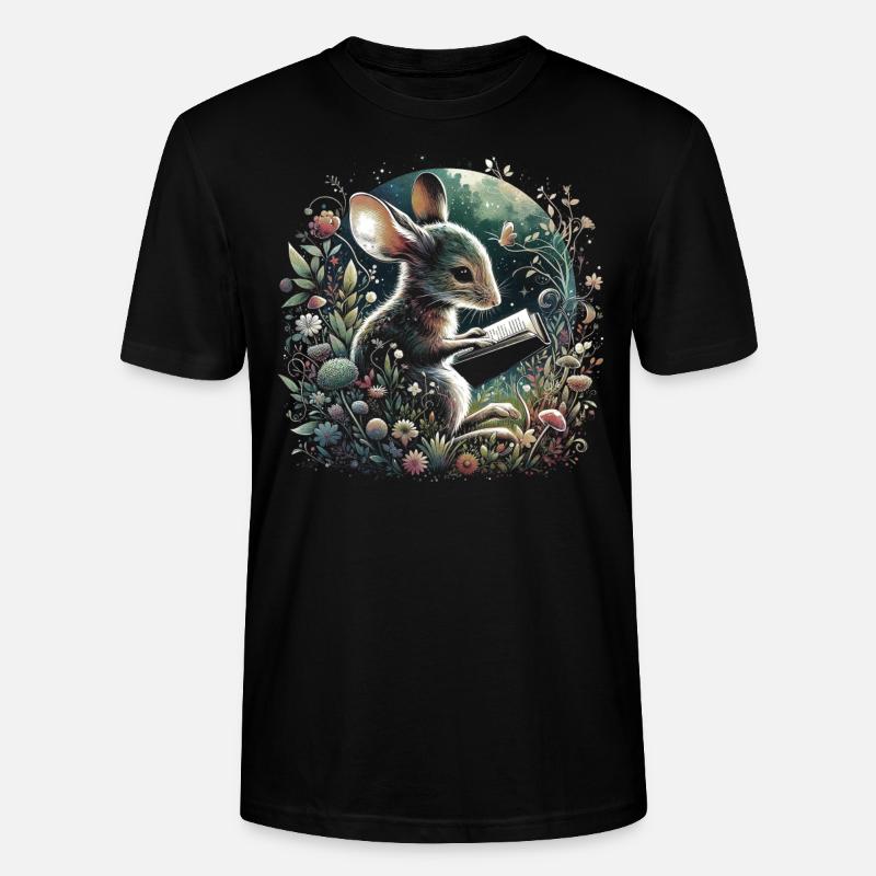 Maus-lesebuch – Vollmond-seelandschaft - Stanley/Stella Unisex Bio-T-Shirt CRAFTER - Schwarz