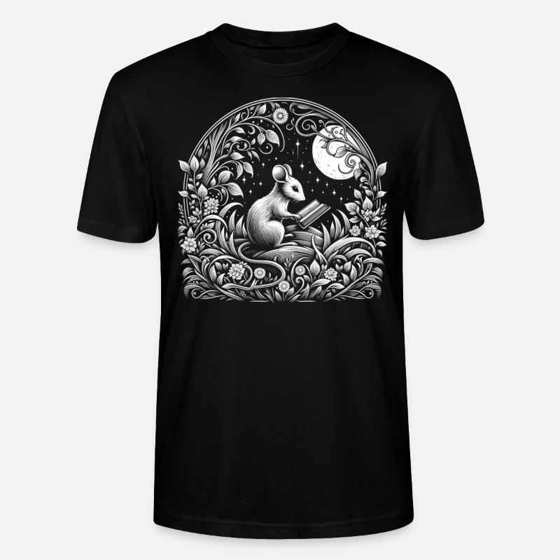 Maus-lesebuch – Vollmond-seelandschaft - Stanley/Stella Unisex Bio-T-Shirt CRAFTER - Schwarz