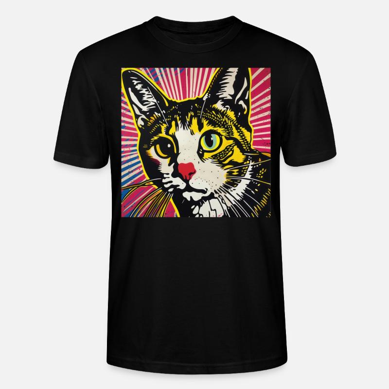Chat, Motif De Chat - T-shirt bio CRAFTER Stanley Stella Unisexe - noir