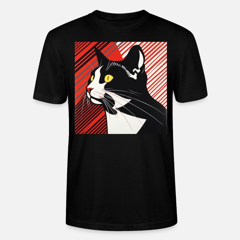 Chat, Motif De Chat - T-shirt bio CRAFTER Stanley Stella Unisexe - noir