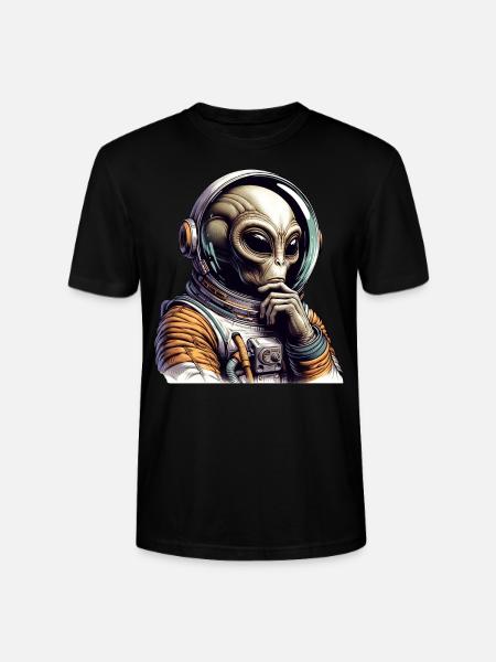Alien Cosmonaut Space Adventure - Stanley/Stella CRAFTER Unisex Organic T-Shirt - black