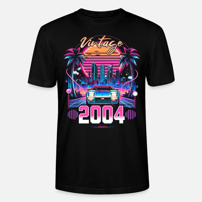 Synthwave Retro 20eme Anniversaire 2004 - T-shirt bio CRAFTER Stanley Stella Unisexe - noir