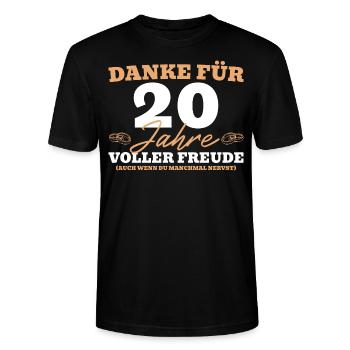 20. Hochzeitstag Mann Porzellanhochzeit - Stanley/Stella Unisex Bio-T-Shirt CRAFTER - Schwarz - Vorne - Alina (178cm) & Michal (187cm)