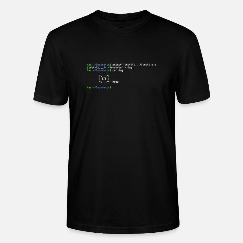 linux shell cat - T-shirt bio CRAFTER Stanley Stella Unisexe - noir