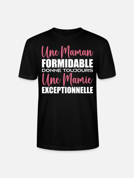 Une Mamie Exceptionnelle pour Grand-Mère - T-shirt bio CRAFTER Stanley Stella Unisexe - noir