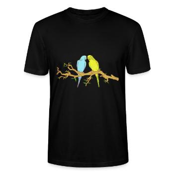 budgies - Stanley/Stella CRAFTER Unisex Organic T-Shirt - black - Front - Alina (178cm) & Michal (187cm)